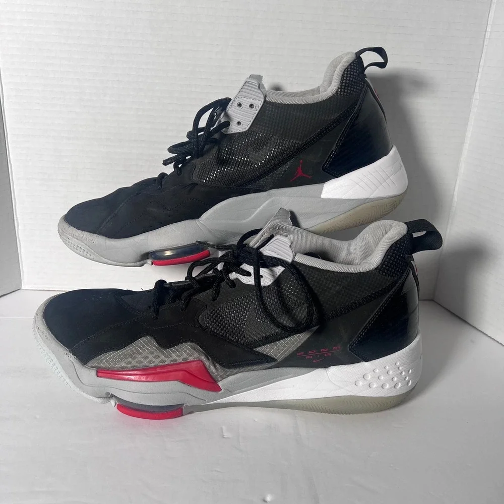 Jordan Zoom '92 CK9183-001 Black Grey Red Basketball‎ Shoes Men's 13